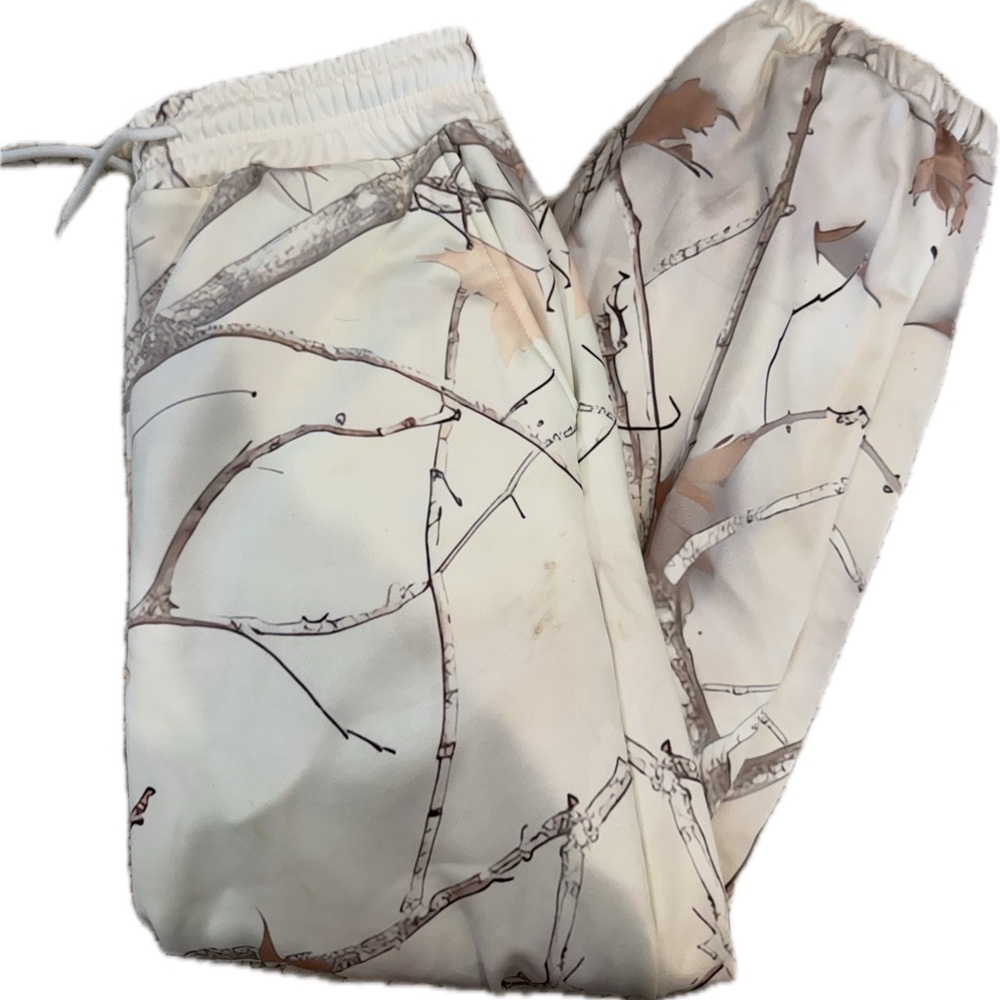 White and Brown Camouflage Joggers